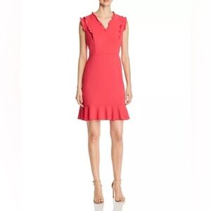 Karl Lagerfeld Paris Sleeveless Ruffle Trim Dress